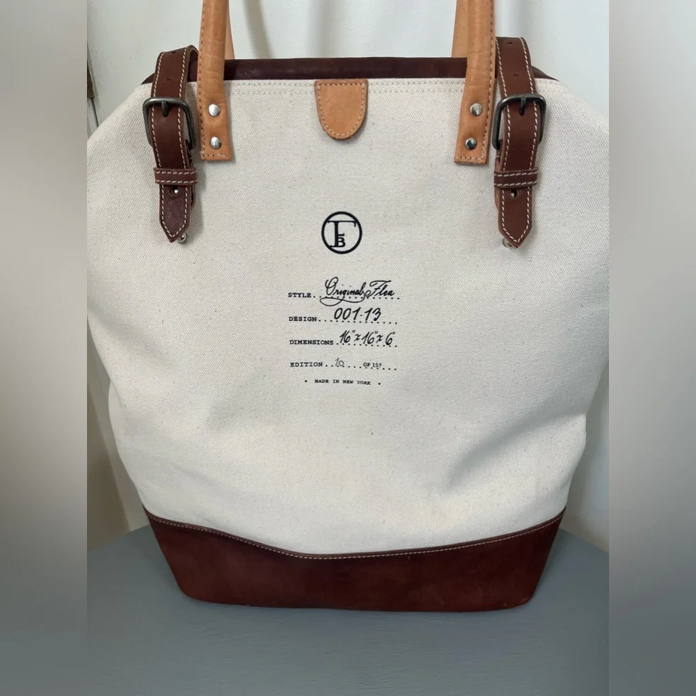 Elegant Canvas and Leather Shoulder Bag - Picture 2 of 10